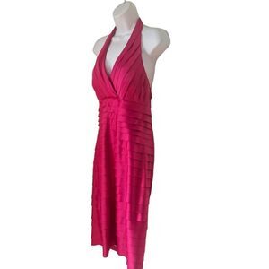 JS Collection Women's Pink Halter Matching Shawl Cocktail Short Tiered Dress 10